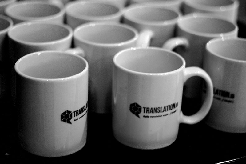 We got a lot of free mugs to distribute
