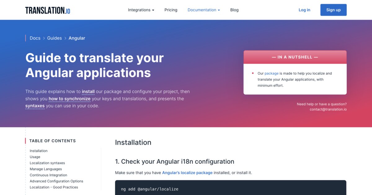 Guide To Translate Your Angular Applications - Translation.io