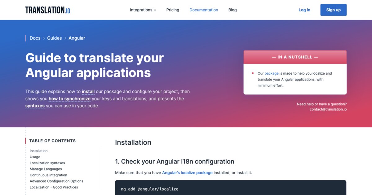 Guide to translate your Angular applications - Translation.io